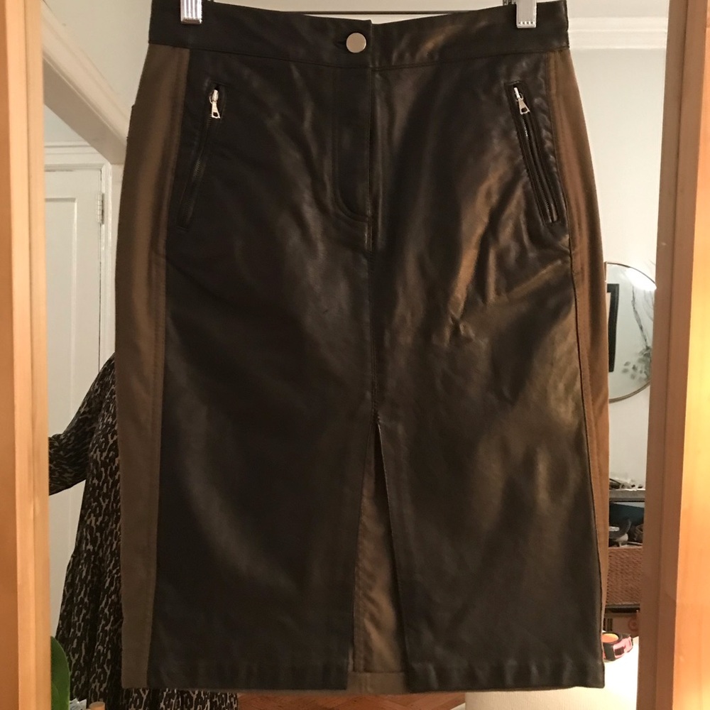 NWT Marissa Webb Leather Detail Skirt